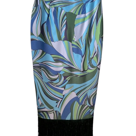 HOUSE OF HARLOW Maxi Geometric Pattern Elastic Waist Fringes Skirt BNWT - Picture 2 of 11